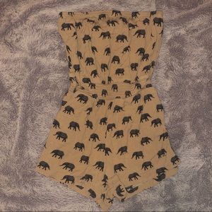 Forever 21 Small Strapless Elephant Romper